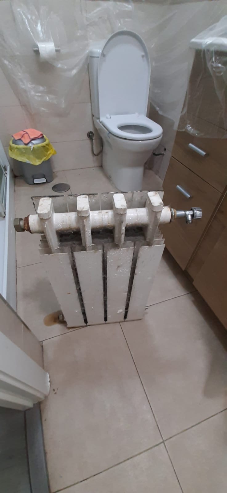 Antiguo radiador del baño